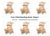 Cute Boy Reading Book Winter Clipart Bundle