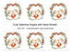 Cute Angel Couple with Heart Wreath Clipart Bundle