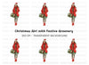Christmas Gifts Clipart Bundle Featuring Woman