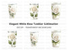 White Rose Tumbler Clipart Bundle