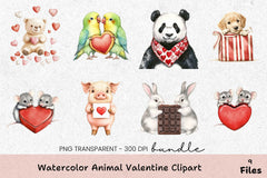 Animal Valentine's Clipart Bundle - CraftNest - Digital Crafting and Art