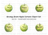 Grumpy Green Apple Clipart Bundle