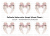Elegant Angel Wings with Cherry Blossoms Clipart Bundle