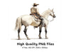 Cowboy Riding Horse Clipart Bundle