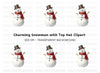 Charming Snowman with Top Hat Clipart Bundle