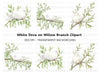 White Doves on Branches Clipart Bundle