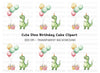 Dinosaur Birthday Cake Balloons Clipart Bundle