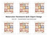 Hand Stitched Patchwork Quilt Clipart Bundle