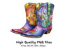 Boho Cowboy Boots Clipart Bundle