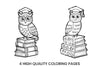Cute Owl Graduates on Coloring BooksPlanner Coloring Books