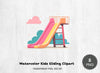 Kids Sliding Clipart Bundle