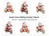 Santa Claus on Scooter Clipart Bundle