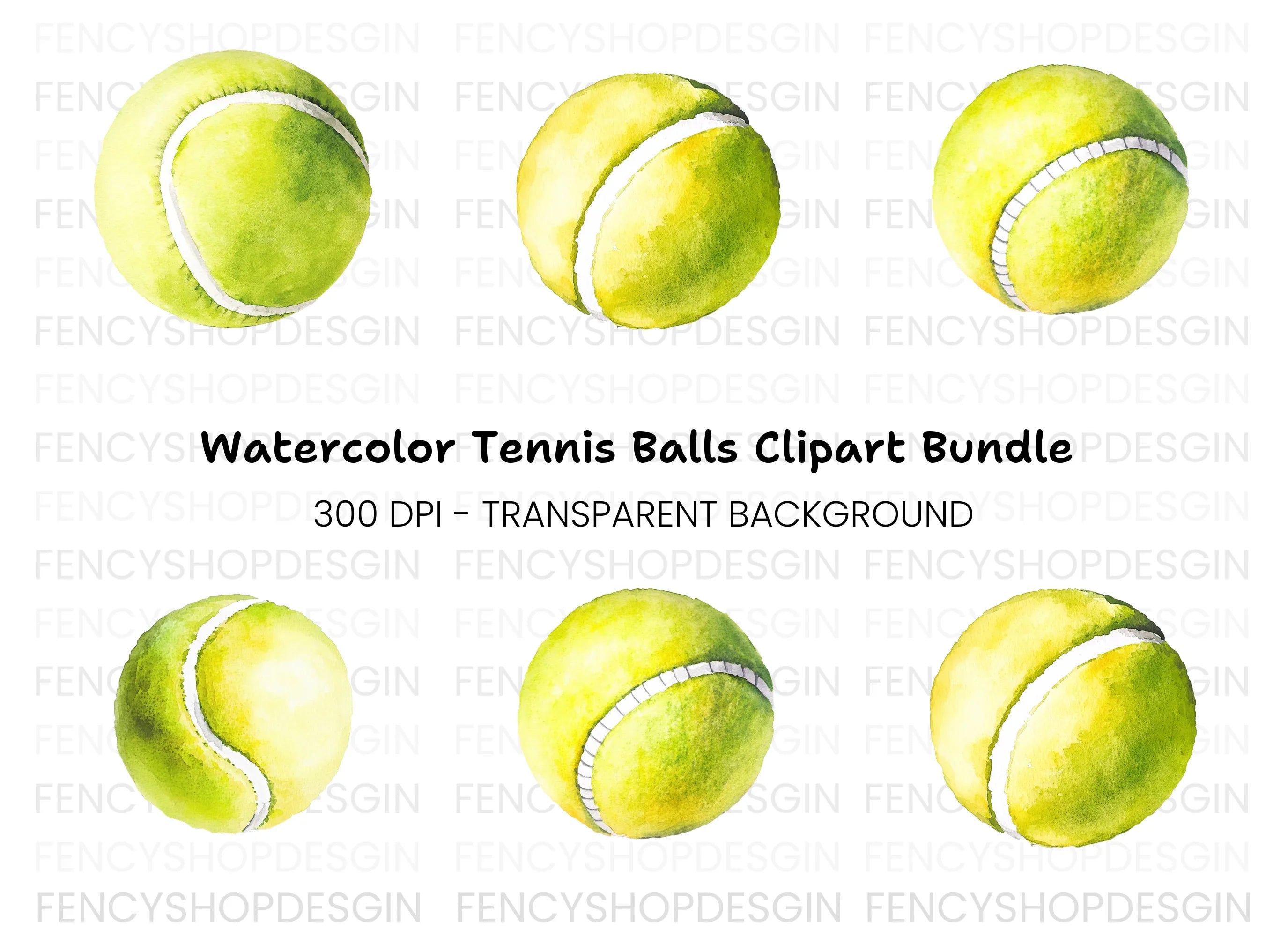 Tennis Balls Clipart Bundle