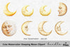 Cute Sleeping Moon Clipart Bundle