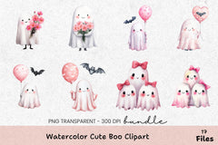 Cute Boo Clipart Bundle - CraftNest - Digital Crafting and Art