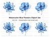 Stunning Blue Dahlia and Poppy Clipart Bundle