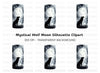 Howling Wolf Moon Night Scene Clipart Bundle