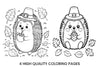 Cute Hedgehog Thanksgiving Coloring Books