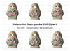 Russian Matryoshka Doll Clipart Bundle
