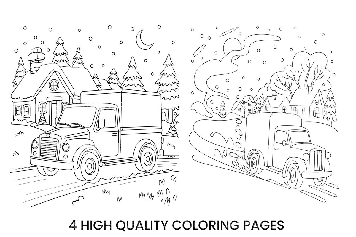 Winter Village Delivery Truck Coloring Books