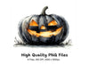 Spooky Black Halloween Pumpkin Clipart Bundle