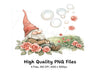 Sleeping Gnomes in Rose Garden Clipart Bundle