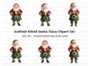 Tartan Kilt Santa Claus Clipart Bundle