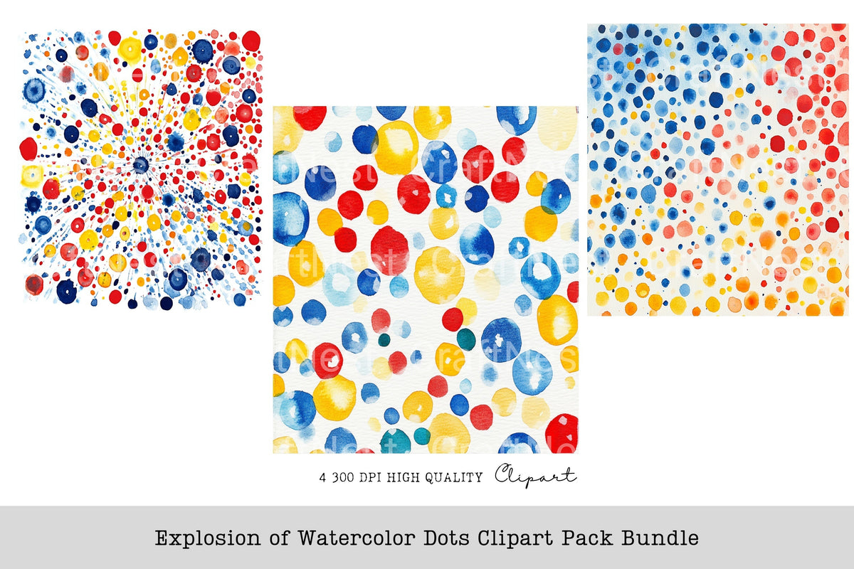 Explosion Of Dots Clipart Bundle