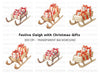 Christmas Sleighs Clipart Bundle