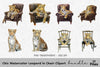 Chic Leopard in Chair Clipart Bundle