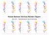Pastel Balloon Borders Clipart Bundle