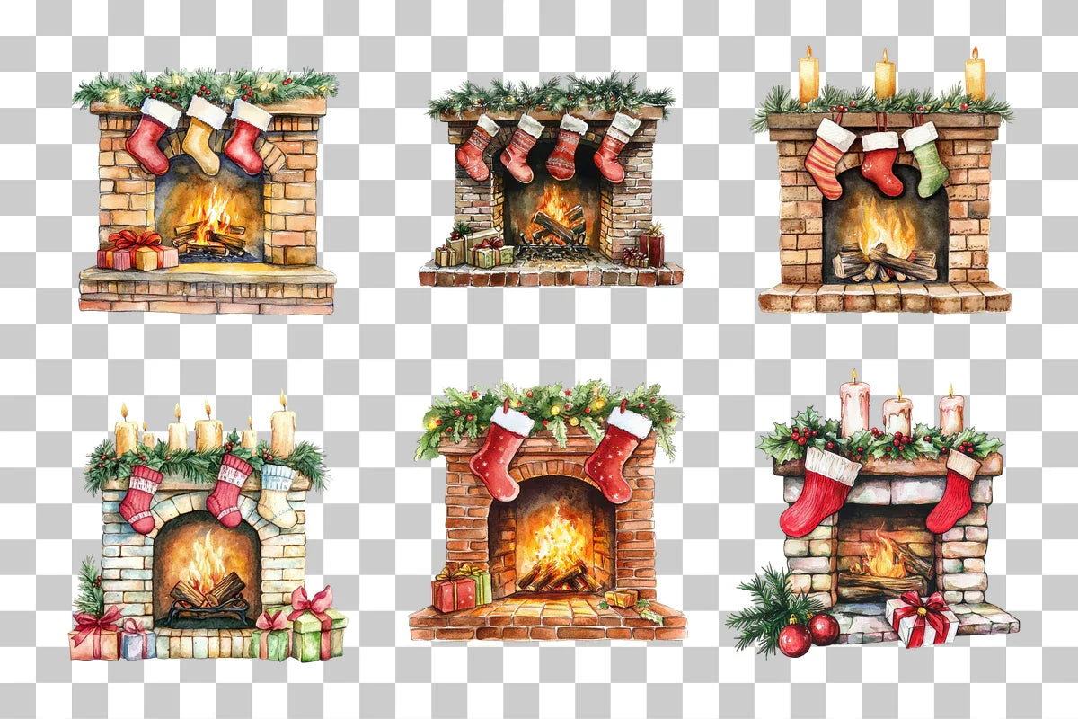 Cozy Fireplace and Socks Clipart Bundle - CraftNest - Digital Crafting and Art