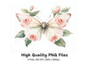 Butterfly Rose Clipart Bundle