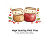 Cute Kawaii Peanut Butter Jelly Clipart Bundle