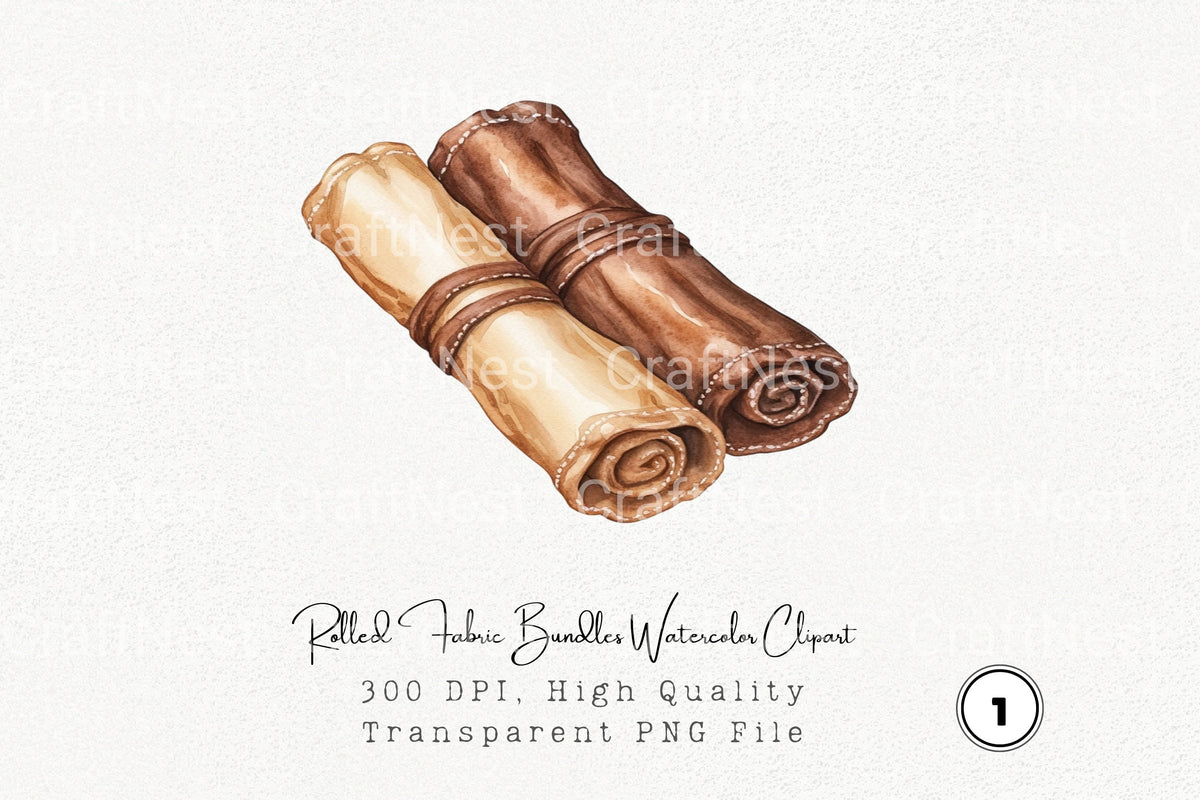 Rolled Fabric Bundles Clipart Bundle