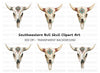 Boho Bull Skull Clipart Bundle