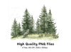 Forest Wolves and Pine Trees Clipart Bundle