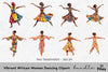 Vibrant African Women Dancing Clipart Bundle