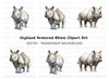 Baby Rhino Cute Wildlife Clipart Bundle