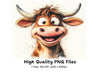 Happy Cartoon Cow Face Clipart Bundle