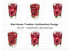 Red Rose Tumbler Clipart Bundle