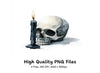 Gothic Skull Candle Clipart Bundle