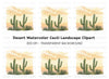 Desert Cactus Sunset Clipart Bundle