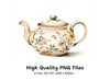 Rustic Floral Teapots Clipart Bundle