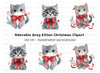 Cute Christmas Kittens Clipart Bundle
