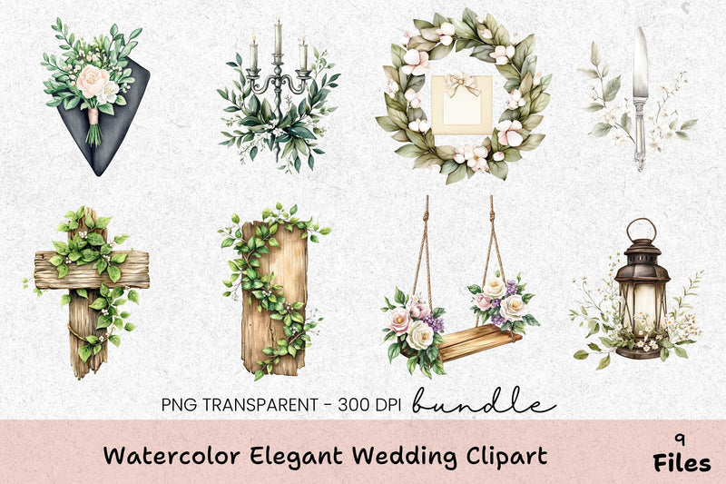 Elegant Wedding Clipart Bundle - CraftNest - Digital Crafting and Art