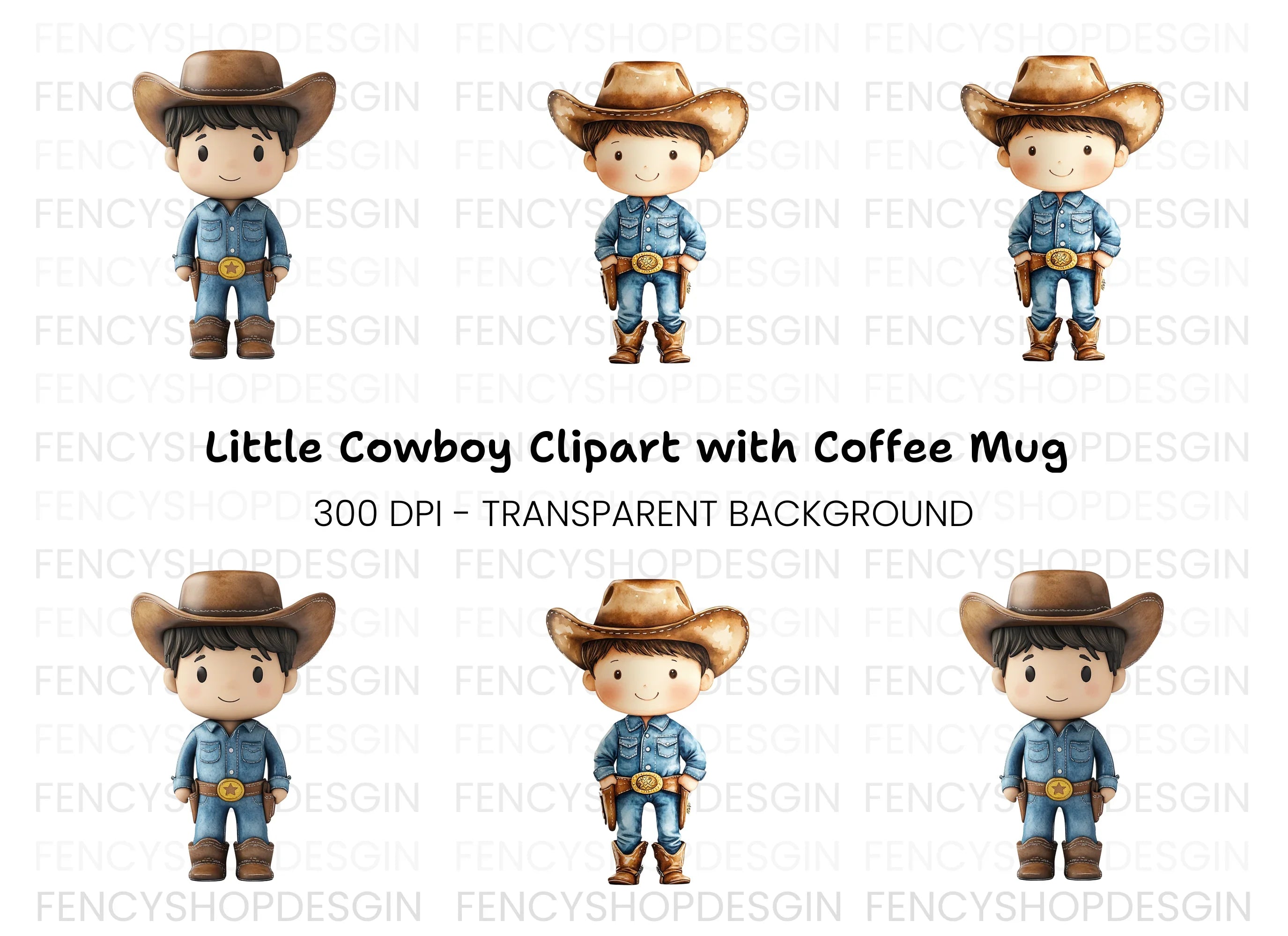 Cute Cowboy Clipart Bundle