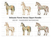 Floral Horses Clipart Bundle