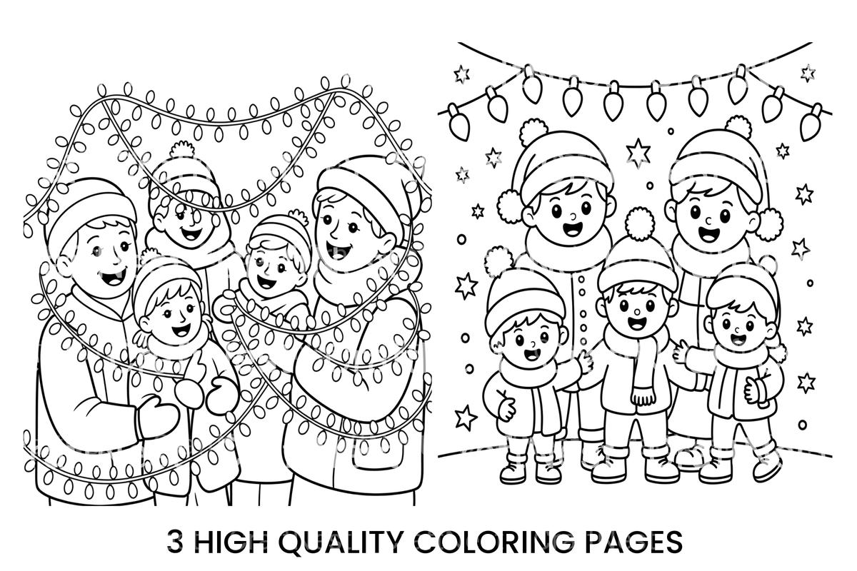 Winter Kids Christmas Lights Coloring Books