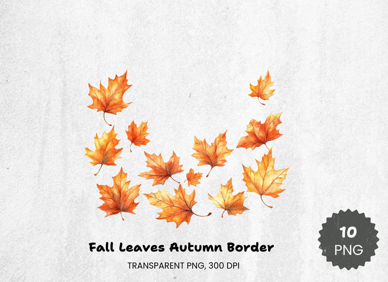 Autumn Leaves Clipart Bundle - Fall Border Designs - CraftNest - Digital Crafting and Art